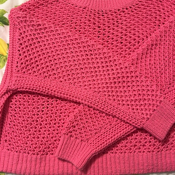 Aqua Women's Knit Sweater in Bright Pink - Picture 2 of 5